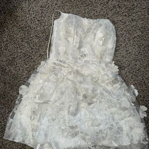 Elegant White Corset Floral Dress